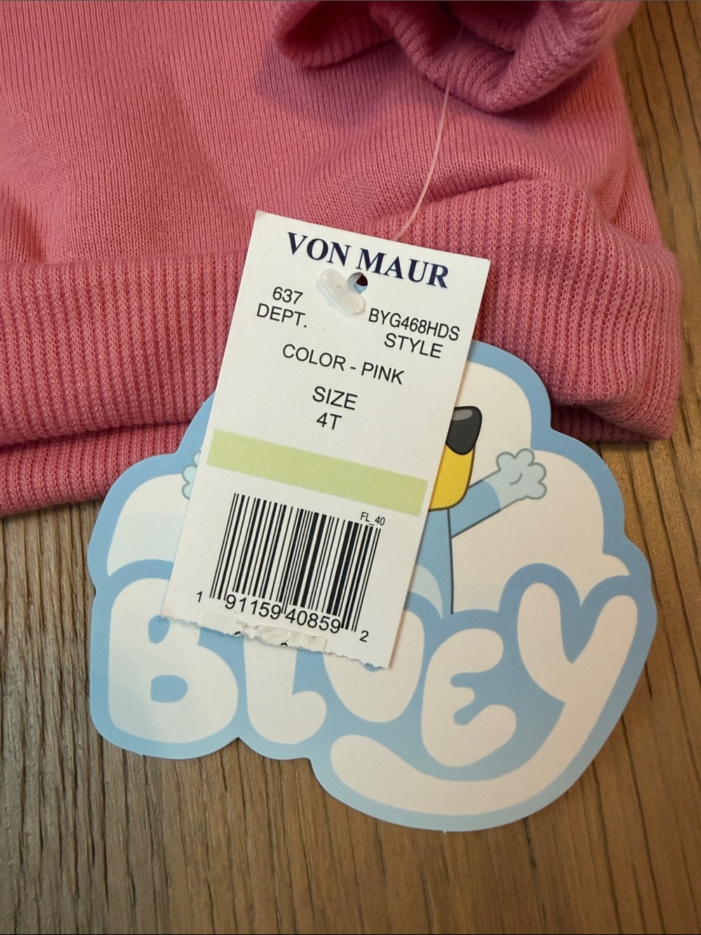 Bluey Toddler Girls Pink Ruffle Sleeve 'Best Day Ever' Hooded Sweatshirt - Picture 3 of 3